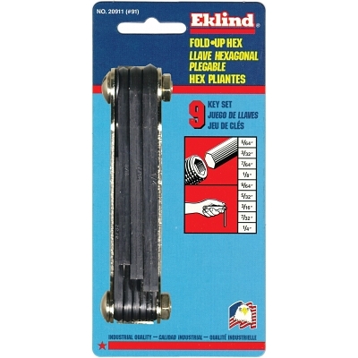 #91 5/64-1/4 SIZE FOLD-UP HEX KEY SET